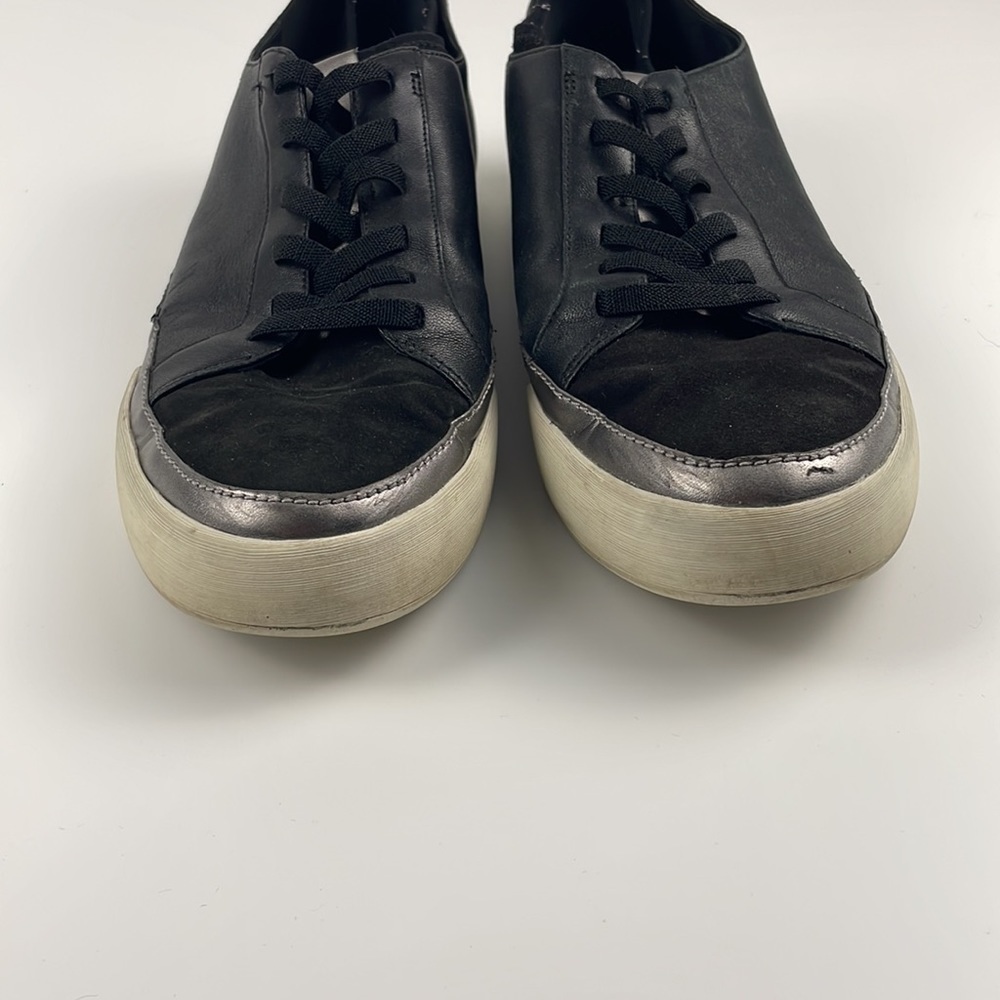 27 Edit | Valarie 100% Genuine Real Leather Upper Lace Up Sneaker Kicks Black 9M - Picture 4 of 13